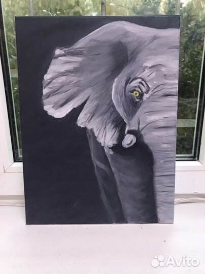 Картина маслом Слон