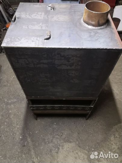Печь из толстостенной трубы для бани с баком новая