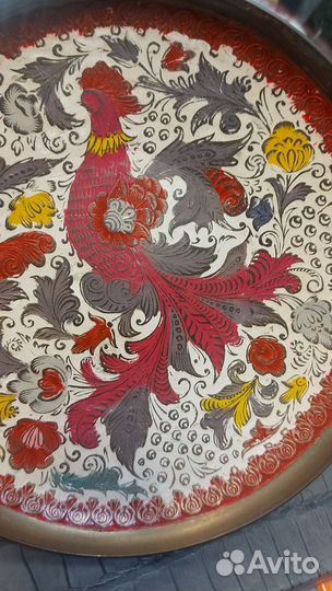 Тарелка настенная Индия латунь винтаж