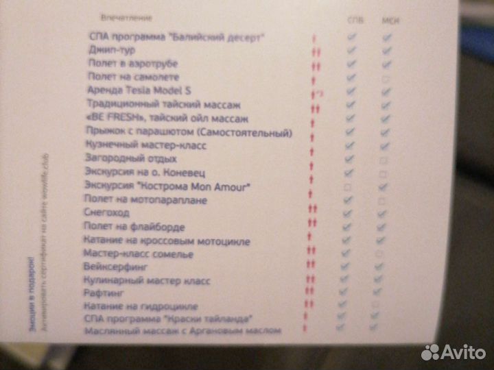 Сертификат подарочный:спа, прыжок с парашютом