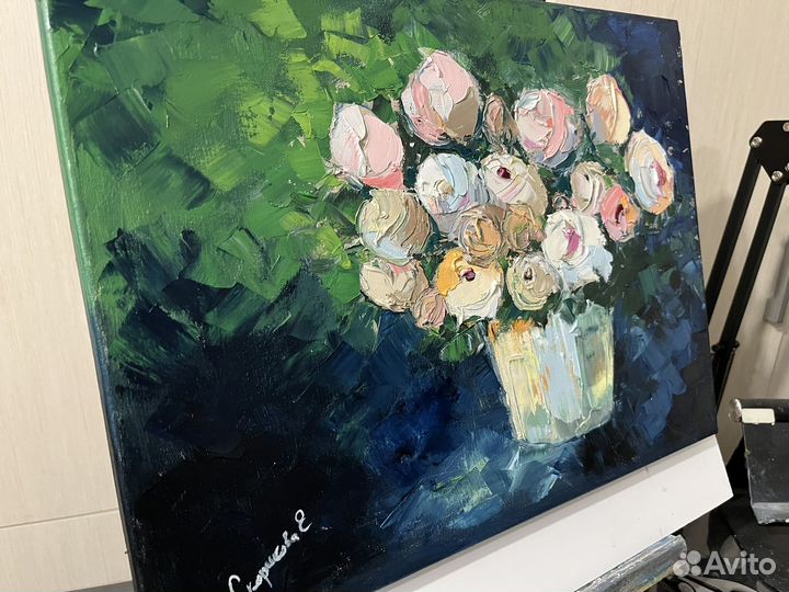 Картина маслом на холсте Цветы 30/40