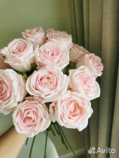 Розы искусственные цветы силикон высокие