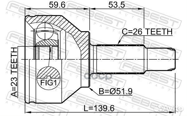 Шрус наружный 1910-R60 Febest