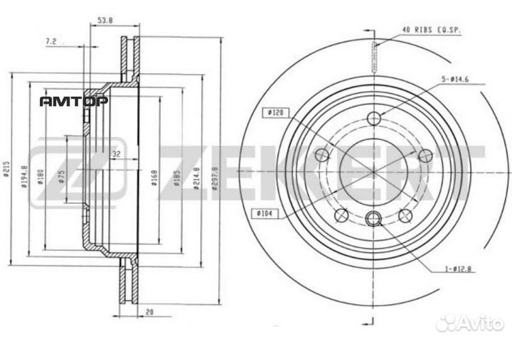 Zekkert BS5210 BS-5210 zekkert Диск торм. зад
