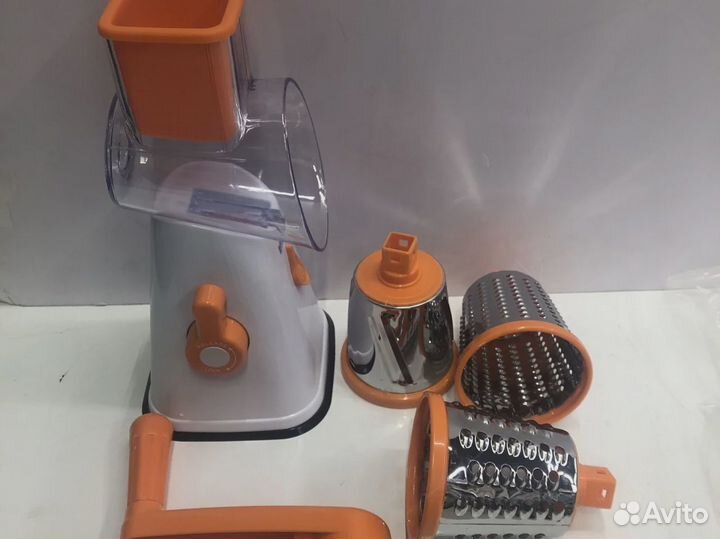 Ручная терка для овощей белая с оранжевым