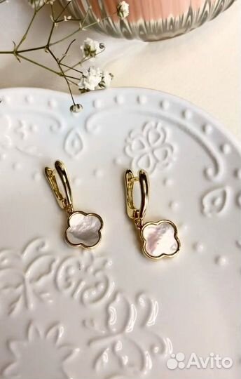 Серьги бижутерия/ Серьги с перламутром