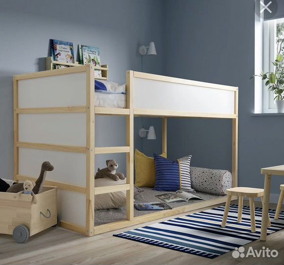 Кровать икеа кюра чердак двухъярусная деревянная