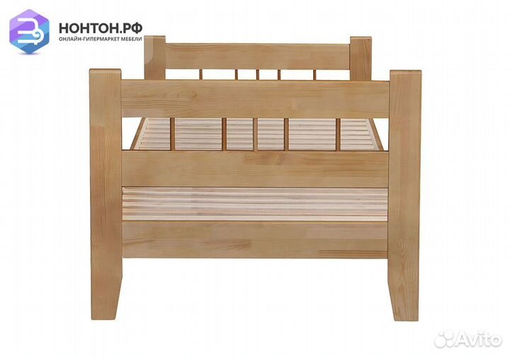 Кровать Массив-2Н с большой спинкой бук