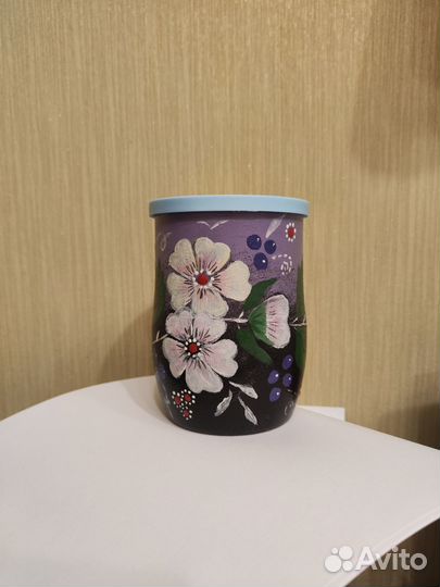 Глиняные горшочки, ручная роспись