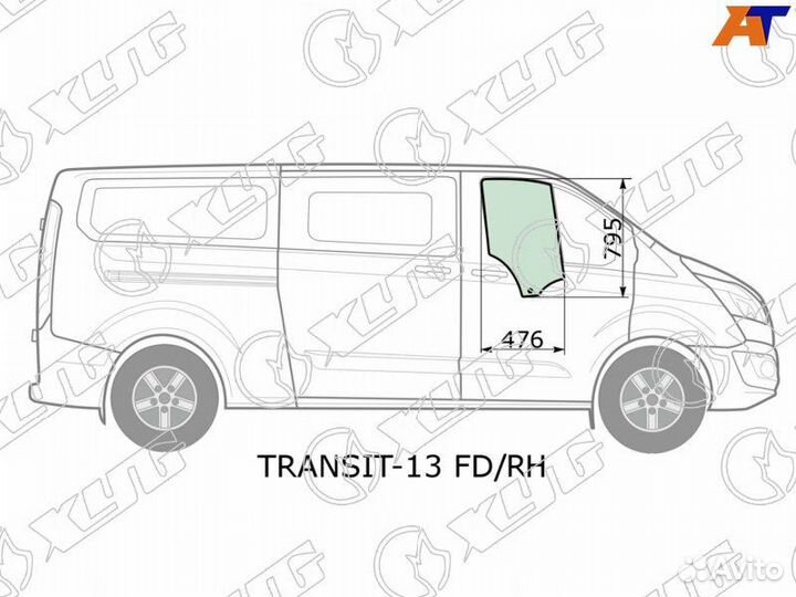 Стекло двери передней правой Ford Transit Custom