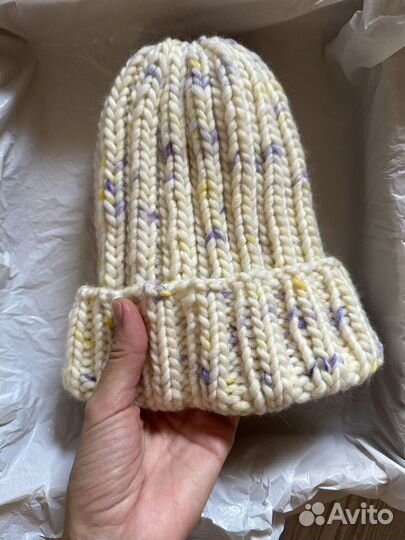 Шапка вязаная бини ручная работа