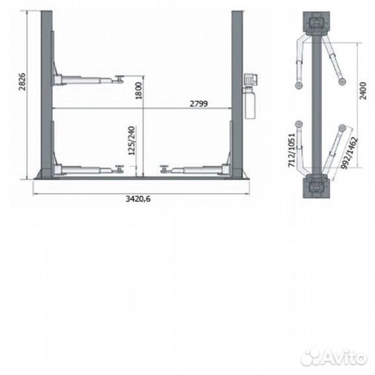 Подъёмник автомобильный для автосервиса 4т