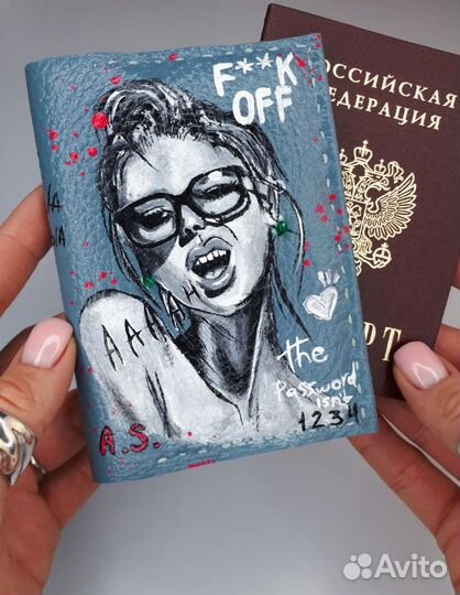 Обложка на паспорт ручная роспись