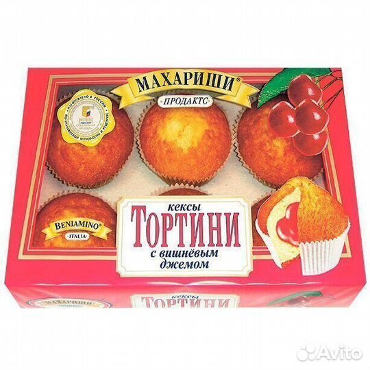 Кексы Тортини с Вишнёвым джемом 200 г