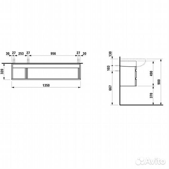 Laufen Alessi One Тумба под раковину 814971, 1350