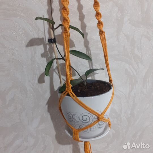 Панно кашпо для цветов из макраме