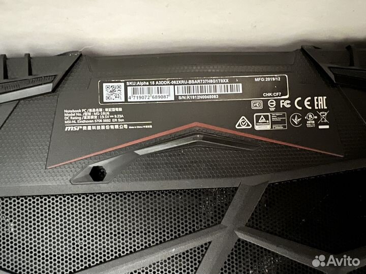 Ноутбук MSi alpha 15 A3DDK+ SSD 256 GB