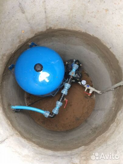Кессон для скважины, автоматика, адаптер. Септик
