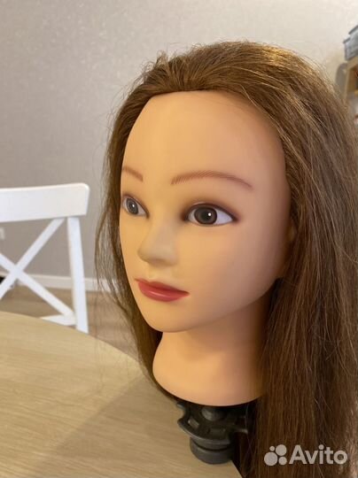 Манекен голова для причесок натуральные волосы