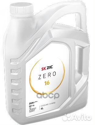 ZIC zero 16 0W16 (4L) масло мот. синт API SP
