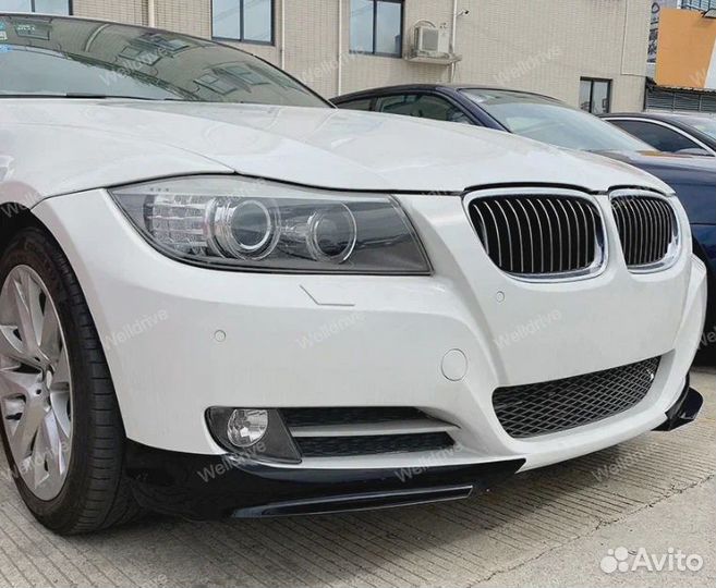 Клыки передние BMW 3 E90 E91 LCI не М пакет черная