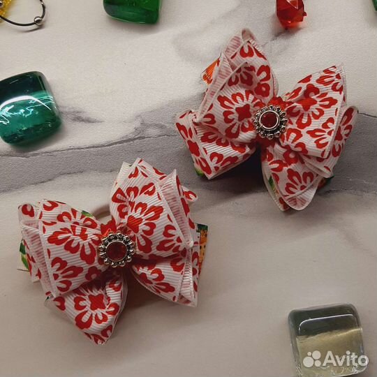 Бантики для волос ручной работы в подароч. коробке