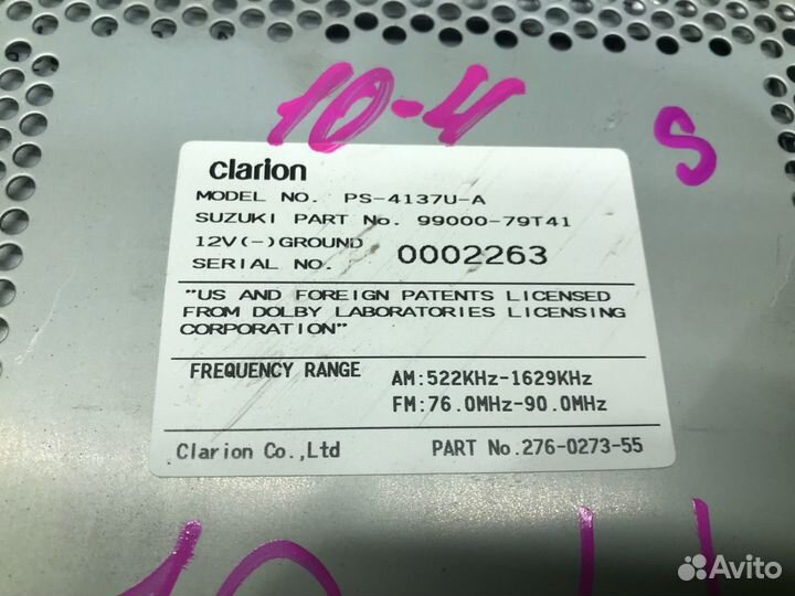 Магнитофон suzuki kizashi RF91S 2009