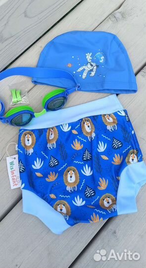 Комплект для плавания новый (плавки, шапочка очки)