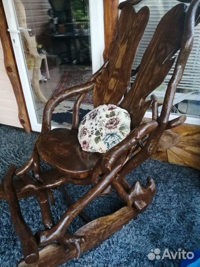 Кресло качалка массив дерева дуб сосна