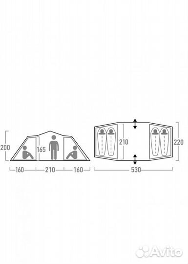 Палатка двухкомнатная Outventure Twin Sky 4