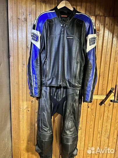 Итальянский кожаный мото костюм раздельный Spidi