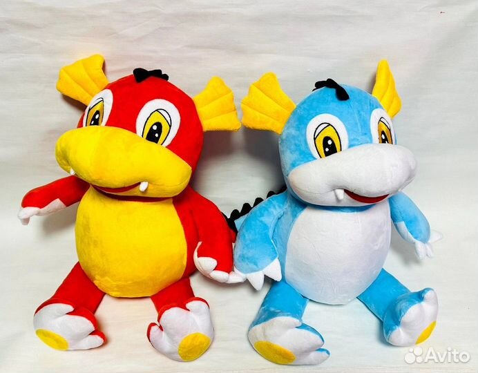 Дракончики -мягкая игрушка с вышивкой метрики