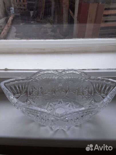 Хрустальная ваза Ладья большая