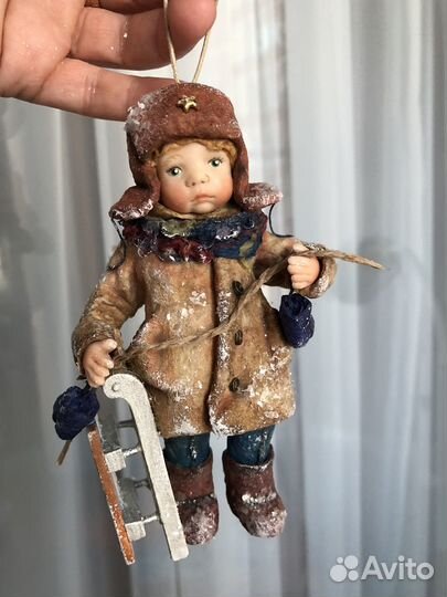 Елочная ватная игрушка