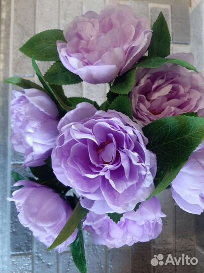 Пионы искуственные цветы в букете