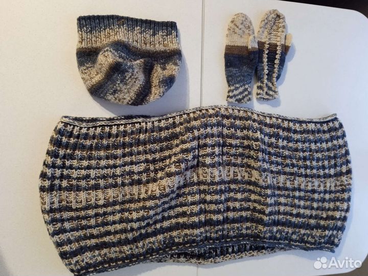 Шапка и снуд и рукавицы