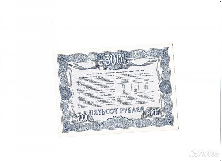 Облигации 1992 года Российский выигрышный заём