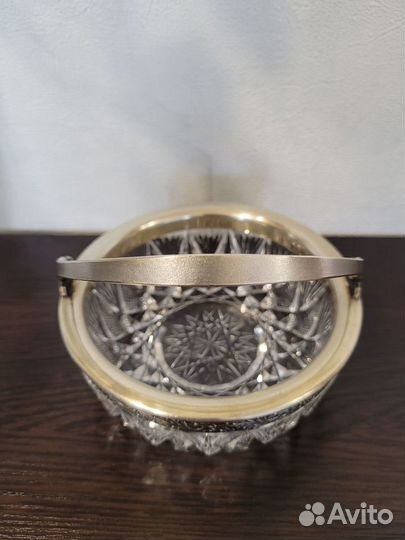 Хрустальная ваза с серебром 875