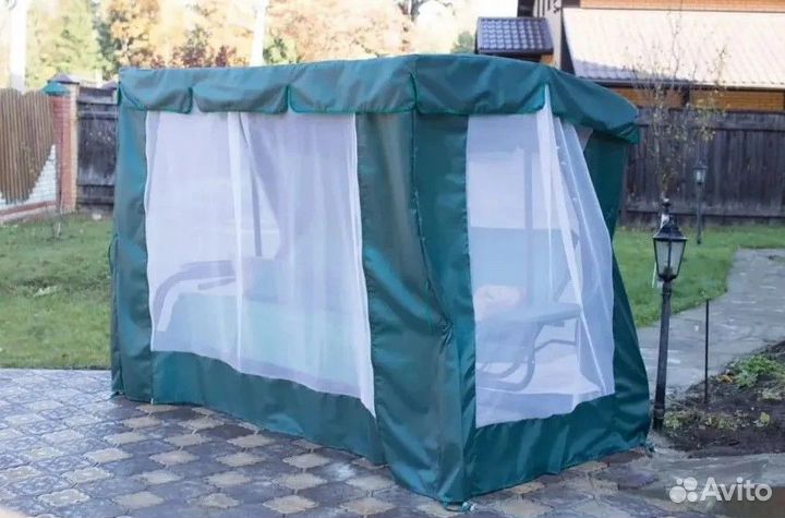 Тент-шатер с сеткой для качелей Касабланка зеленый