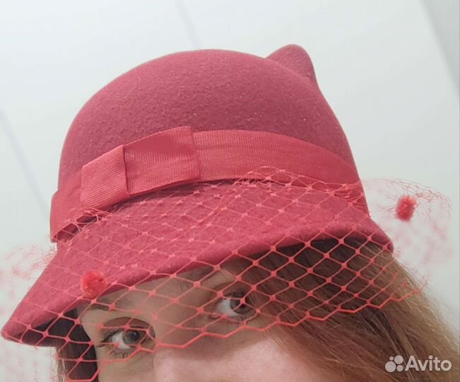 Шляпа с ушками 100 шерсть, фетр