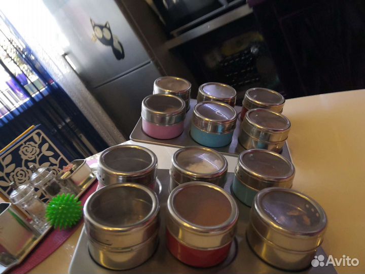 Банки для специй с магнитами и доской