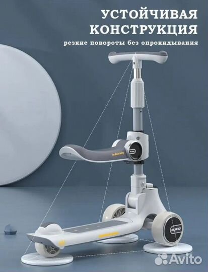 Самокат детский трёхколёсный новый Mijiaqi mijia