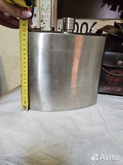 Фляга из нержавеющей стали СССР с чехлом бу