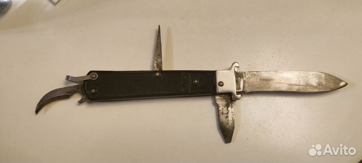 Нож складной СССР стиз с нат кож чехлом Москва 70е