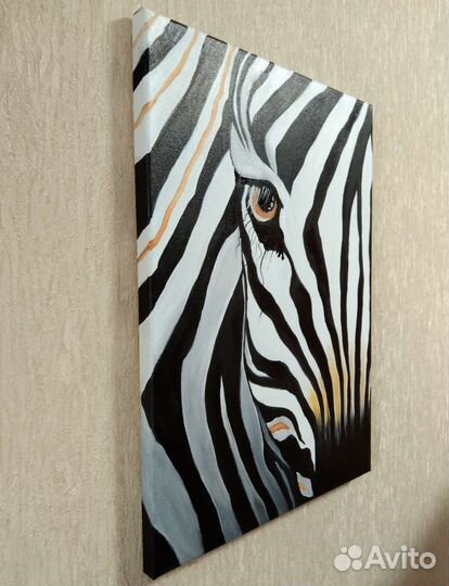 Картина маслом Зебра