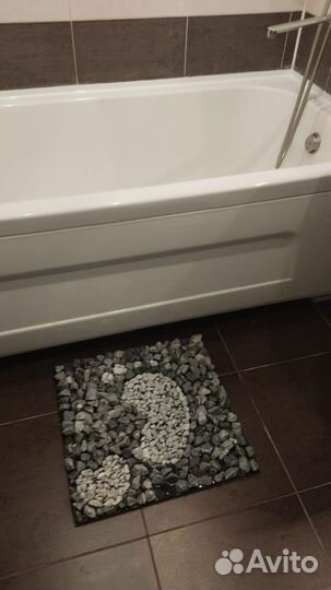 Массажный коврик StoneBoard черный, серый мрамор