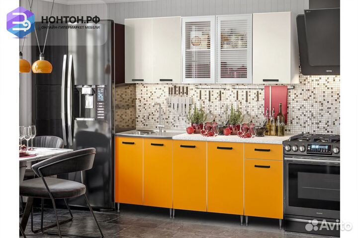 Кухня Рио-1 1.8м бежевый / манго