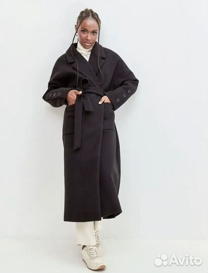Пальто осень длинное чёрное женское