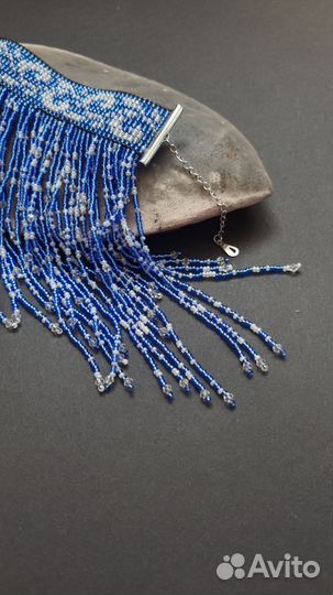 Браслет манжета с подвесками. Ручная работа