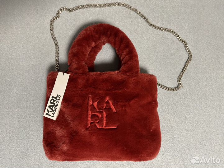 Меховая сумка тоут Karl Lagerfeld новая оригинал